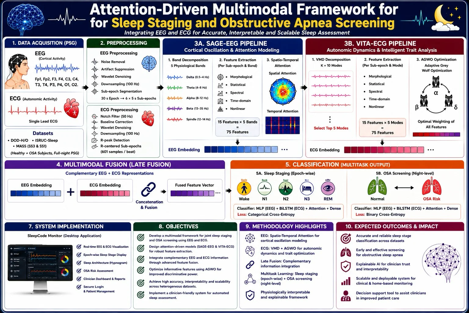 Attention-Driven Framework for Sleep Staging & Apnea Screening